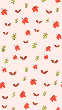 Autumn leaves and plants pattern