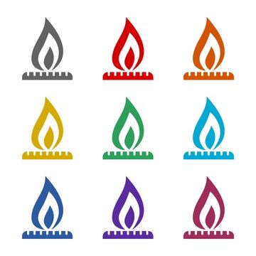 Natural gas sign  icon isolated on white background. Set icons colorful