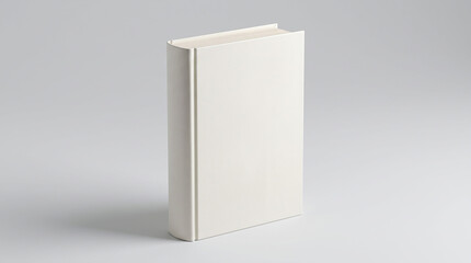 Fototapeta premium Blank white hardcover book standing vertically mockup
