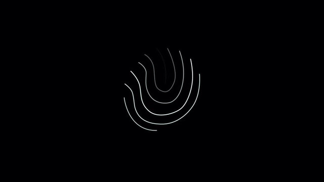 White Fingerprint Scanner Biometric Security Loop Motion Graphic.4k video