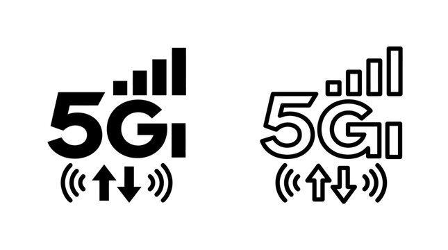 5g network signal icon with data upload and download indicators