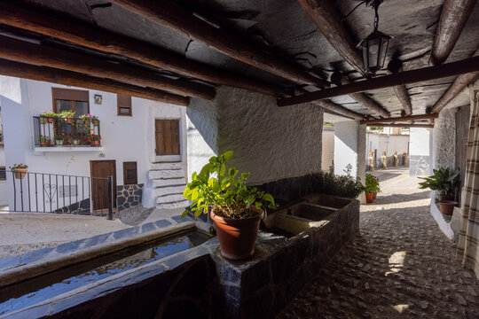 Picturesque corners of the charming village of Trevelez in the Alpujarra region of Granada, Andalusia, Spain