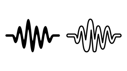 Naklejka na ściany i meble Dynamic oscillating sine sound wave vibration patterns set