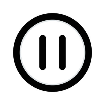 Pause Button Icon - Media Player Control Symbol, Stop Play Circle