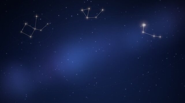 Constellation Star Lines Connecting Night Sky Reveal