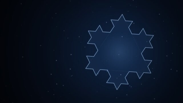 Koch Snowflake Fractal Iteration Animation