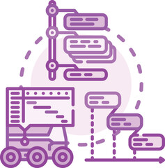 Fototapeta premium Illustration depicting an automated system for managing and optimizing work processes, involving task allocation, resource balancing, and workflow automation for business efficiency