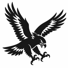 Obraz premium Black Eagle Silhouette with Extended Talons Vector