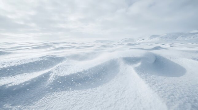 White snow dunes in a winter landscape