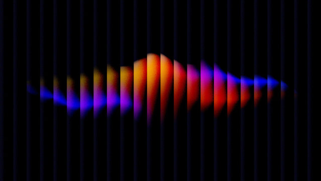 Abstract Colorful Sound Wave Equalizer Background with Rainbow Light vertical lines and grain texture for elegant and futuristic wallpaper