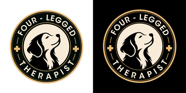 Four-Legged Therapist Dog Badge Design