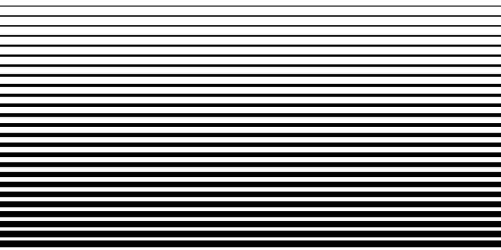 Black Horizontal Stripes Seamless Pattern Parallel Lines Isolated on Transparent Background