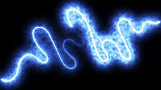 Animated glowing curly squiggle line seamless loop icon sign continuous one line art single drawing minimalist curved pattern featuring and elegant thread loopy decoration symbol moving animation