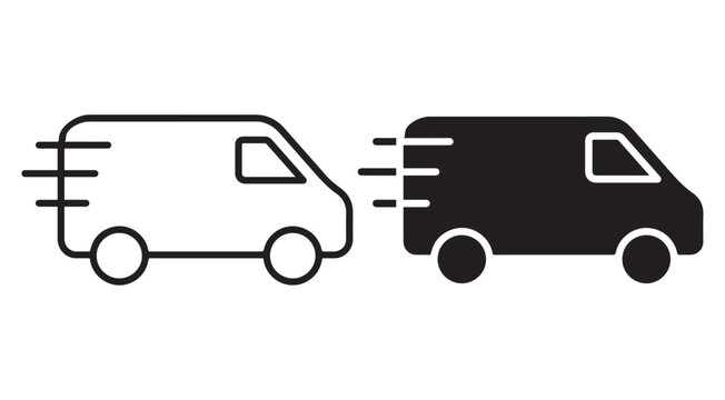 Delivery Van &ndash; Minimal Parcel Shipping Icon