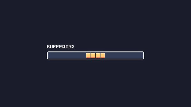 Pixel Art Buffering Loading Bar on Dark Background
