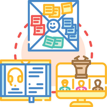 Identify barriers and facilitators concept. Insight challenge, detection access, enablement outcome icon vector illustration