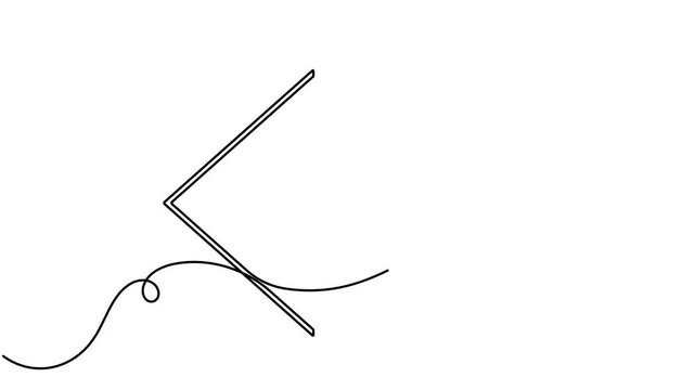 Modern angle bracket frame icon sign continuous one line drawing on white background single art minimalist monoline concepts for language syntax symbol animation video