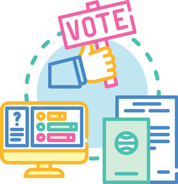 Transferable voting system concept illustrating people casting ballots, making choices, and participating in an election process to determine collective representation and decision making