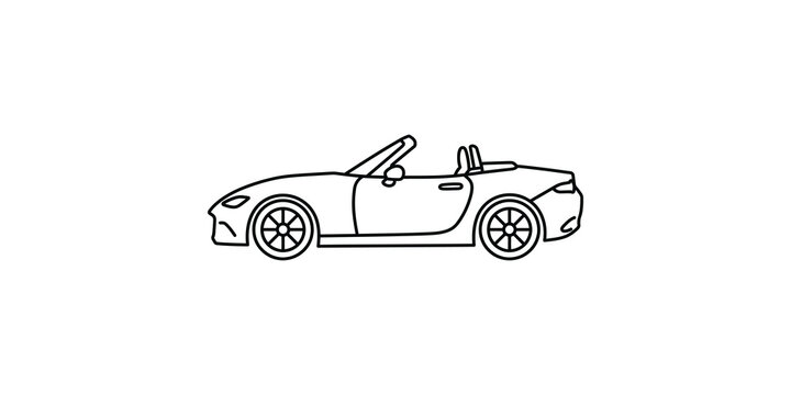 Modern convertible sports car outline for luxury transportation and automotive design.