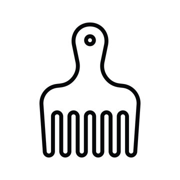 Afro Pick Comb Icon Vector Illustration Isolated on White Background