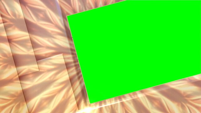 Shimmering Gold Picture Frame Green Screen Romantic Celebration Showcase Slide with six green screen animation templates