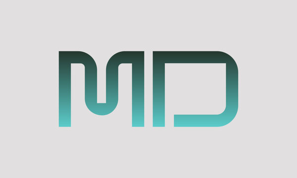 MD initials monogram letter text alphabet logo design