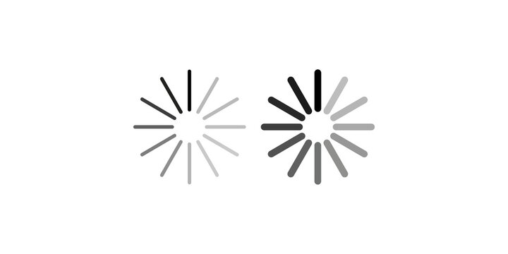 Loading spinner progress circle icons in various styles for website interface and software UI design.
