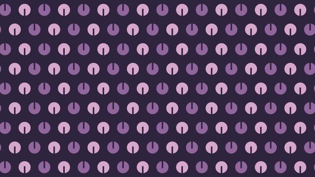 Notched discs scrolling in alternating orientations in deep violet