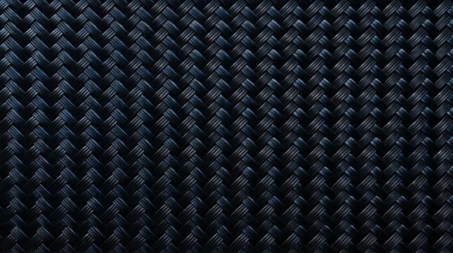 Black carbon fiber texture macro background, woven composite material surface structure, modern dark geometric pattern backdrop