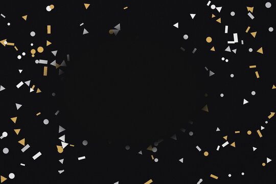 Abstract gold and black confetti party invitation background