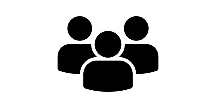 Group of three people icon on transparent background.