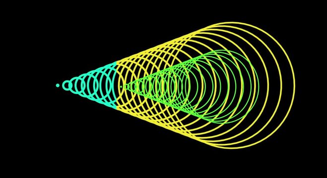 Digital abstract  Radio wave. into information signal. and sound wave signal, radar animated.  network tower produced radio wave concept. frequency for human mobile tower radio wave.  