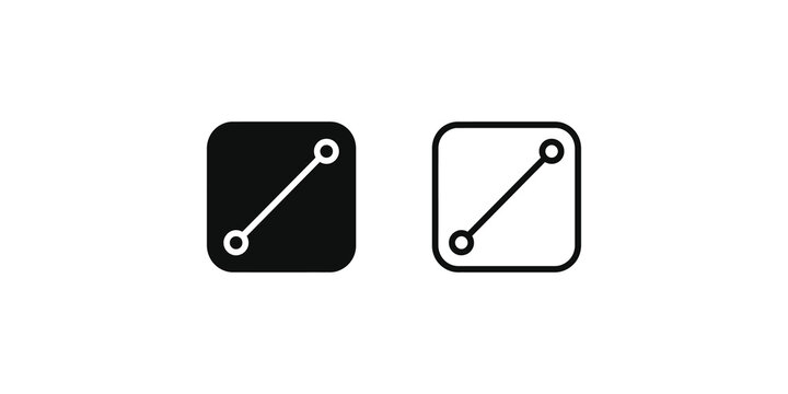 Connection link icons with rounded square frame for network technology or communication digital tools.