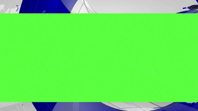 Broadcast News Studio Green Screen Presentation Frame Transition Template with four green screen animation frames and outro animation