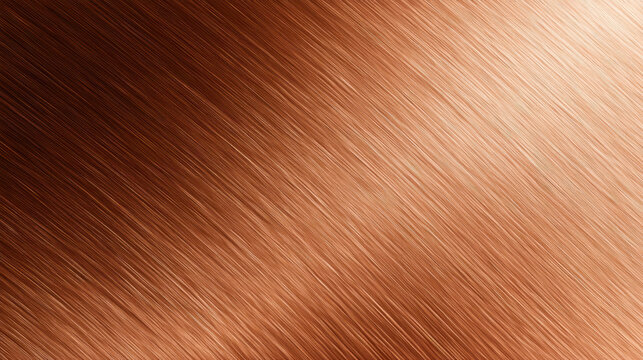 Brushed copper metal surface with diagonal texture