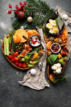Healthy Christmas appetizers. Healthy food concept.