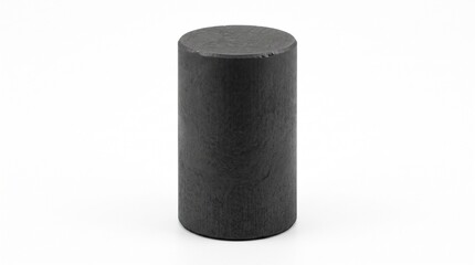 Fototapeta premium Black cylindrical podium for product display isolated on white background