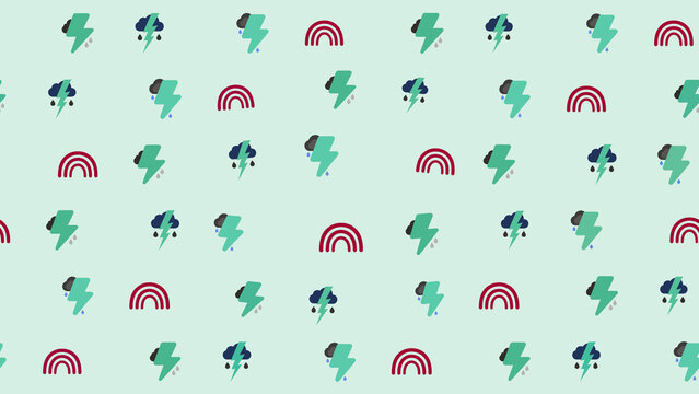 Weather Icons Seamless Pattern