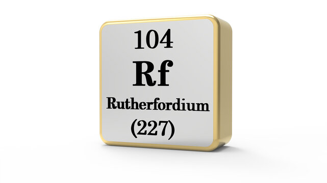 Rutherfordium Periodic Table Element Block on Transparent Background PNG