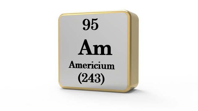 Americium Periodic Table Element Block on Transparent Background PNG