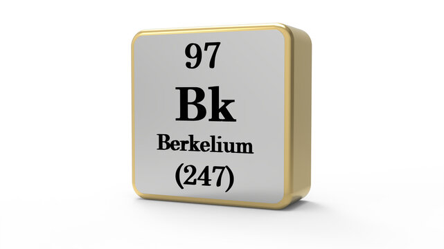 Berkelium Periodic Table Element Block on Transparent Background PNG