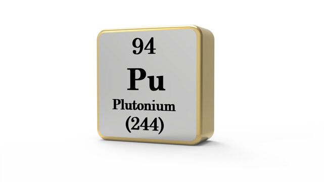 Plutonium Periodic Table Element Block on Transparent Background PNG