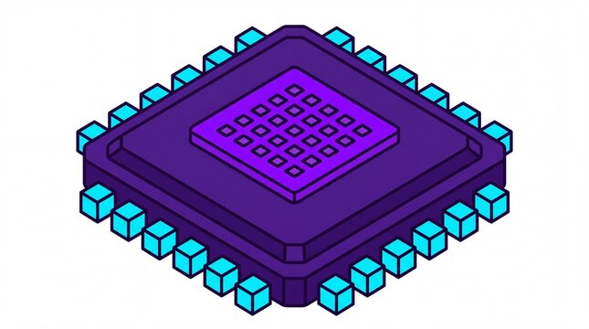 Cyber monday vektor isometric computer processor microchip icon