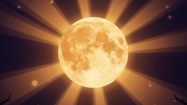 Full moon and silhouettes of bats and pumpkins at night in a spooky forest landscape with glowing jack o lanterns video night sky flying bats illustration
