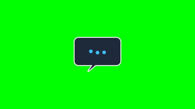 Speech Bubble Message Animation with Typing Indicator and Double Check Mark on Green Screen