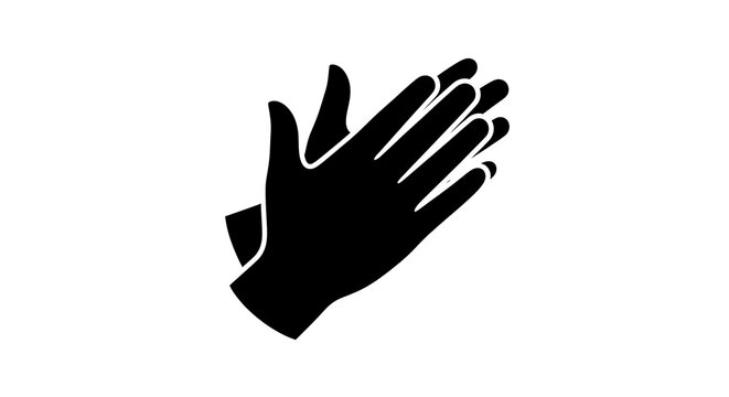 Black silhouette of clapping hands isolated on a transparent background