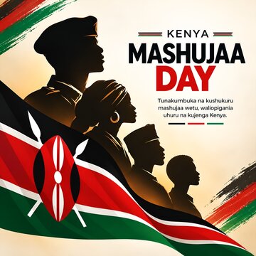 Kenyan soldiers celebrating mashujaa day