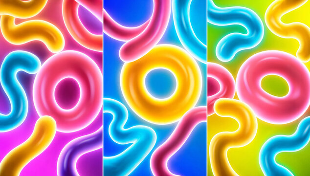 background Vibrant abstract composition with colorful 3d shapes
