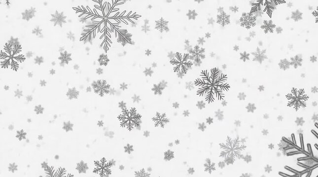 Falling snowflakes in winter background