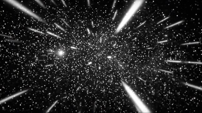 Fast motion through space with star streaks